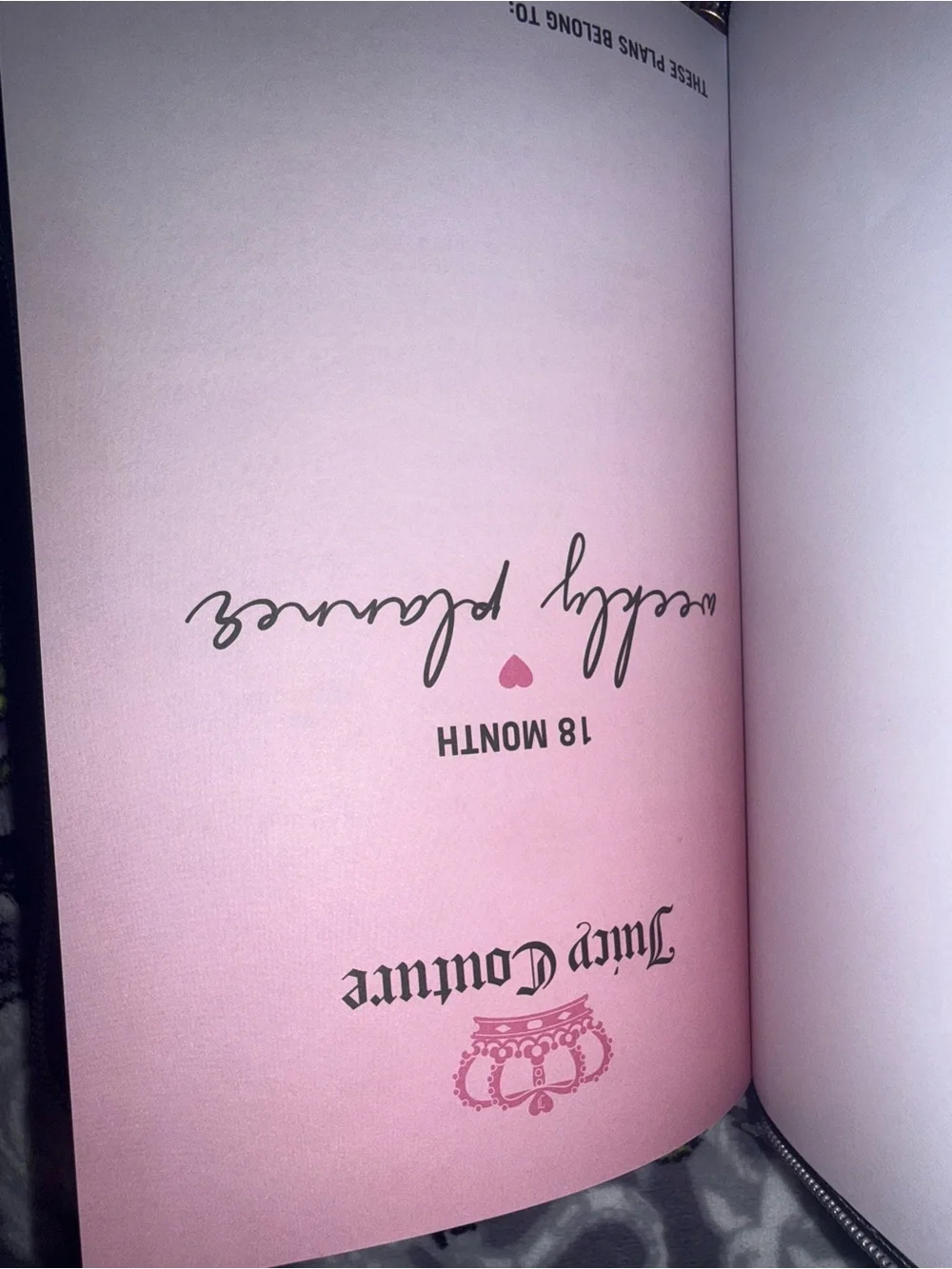 Juicy Couture Pink 18-Month Planner with Gold Crown Pen